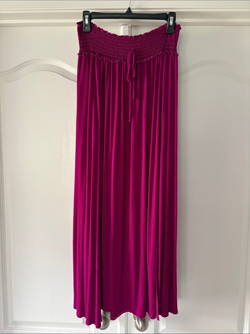 white birch Smocked Waist Maxi Skirt - Fuchsia